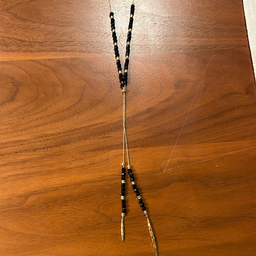 Nordstrom Gold and Black Adjustable Necklace